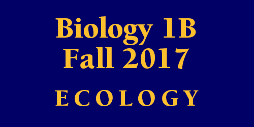 Biology 1B Fall 2017 Ecology Schedule