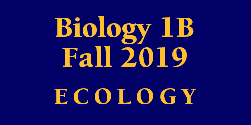 Biology 1B Fall 2019 Ecology Schedule
