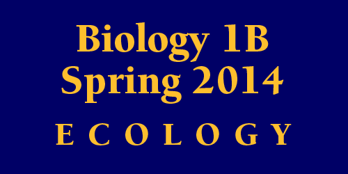 Biology 1B Spring 2014 Ecology Schedule