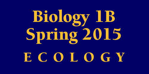 Biology 1B Spring 2015 Ecology Schedule
