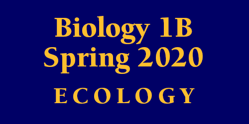 Biology 1B Spring 2020 Ecology Schedule