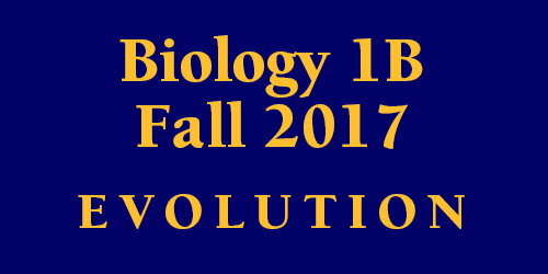Biology 1B Fall 2017 Evolution Schedule