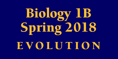 Biology 1B Spring 2018
 Evolution Schedule