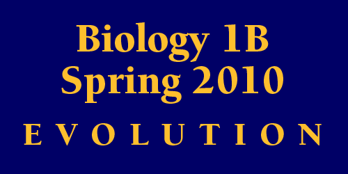 Biology 1B Spring 2010 Evolution Schedule