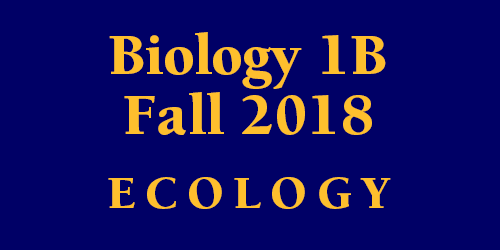 Biology 1B Fall 2018 Ecology Schedule