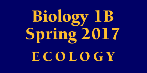 Biology 1B Spring 2017 Ecology Schedule