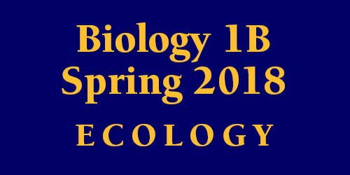 Biology 1B Spring 2018 Ecology Schedule