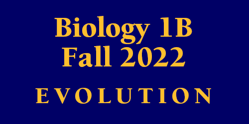 Biology 1B Fall 2022 Evolution Schedule