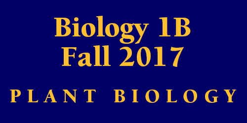 Biology 1B Fall 2017 Plant Biology Schedule