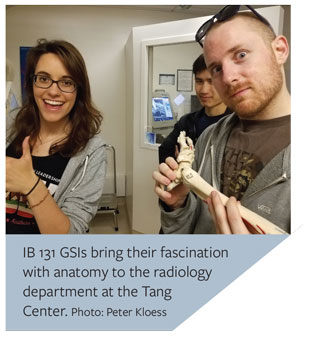 IB 131 GSIs bring their fascination with anatomy to the radiology department at the Tang Center